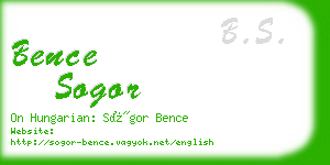 bence sogor business card